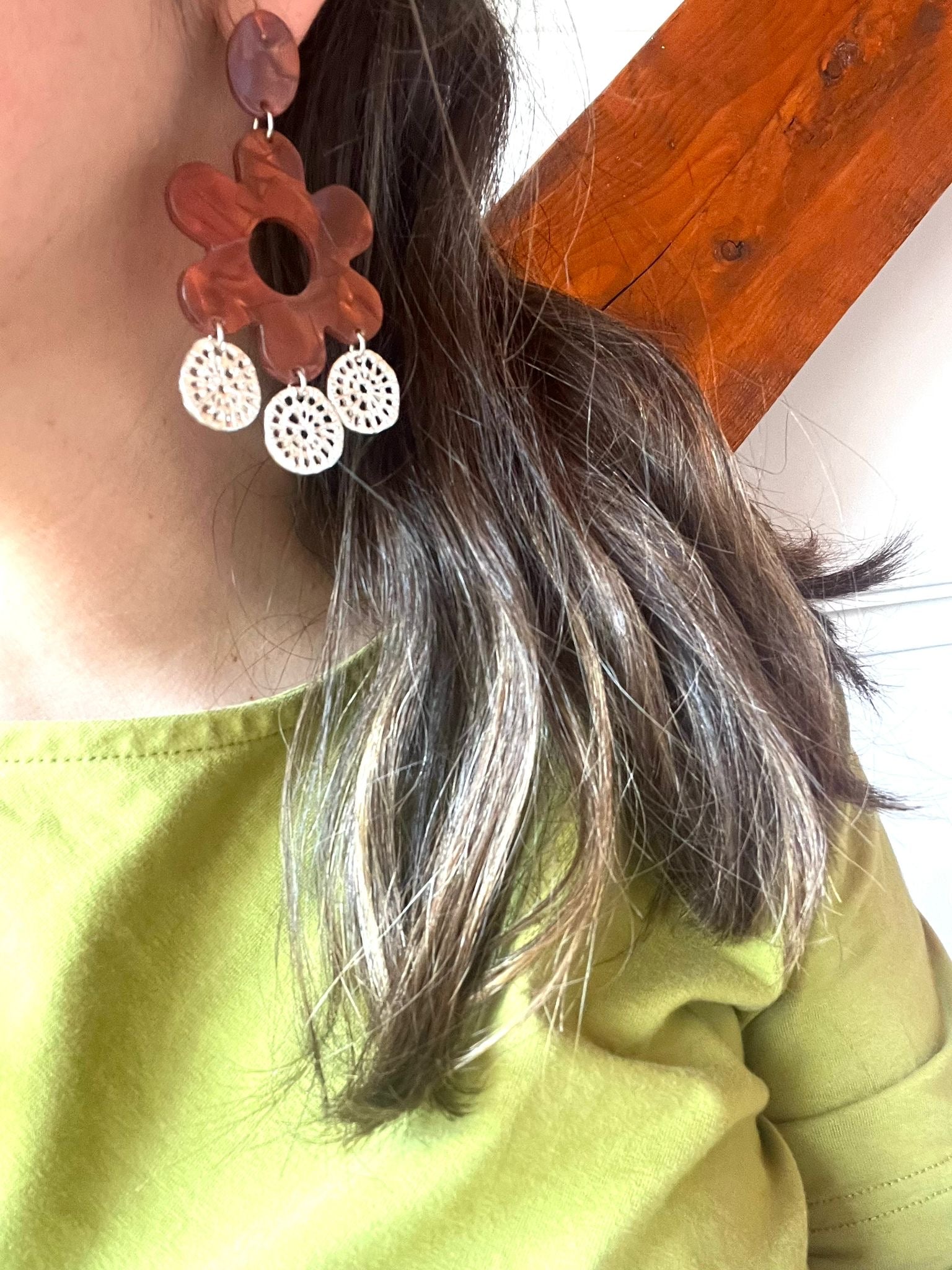 Bo Fleur Acétate argent et pampille (im)parfaite ❤️