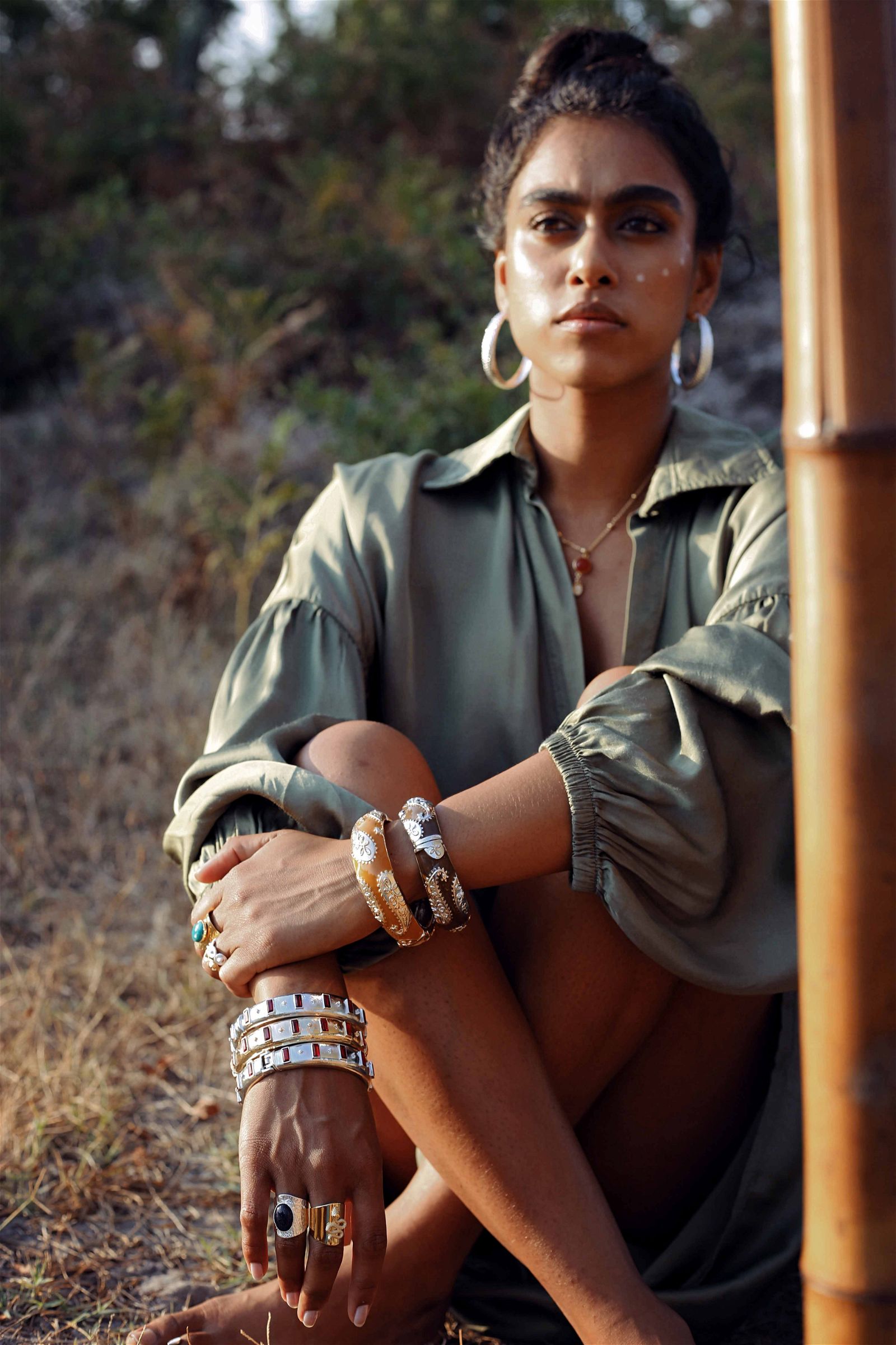 Jonc Amok Cachemire Argent - Argelouse