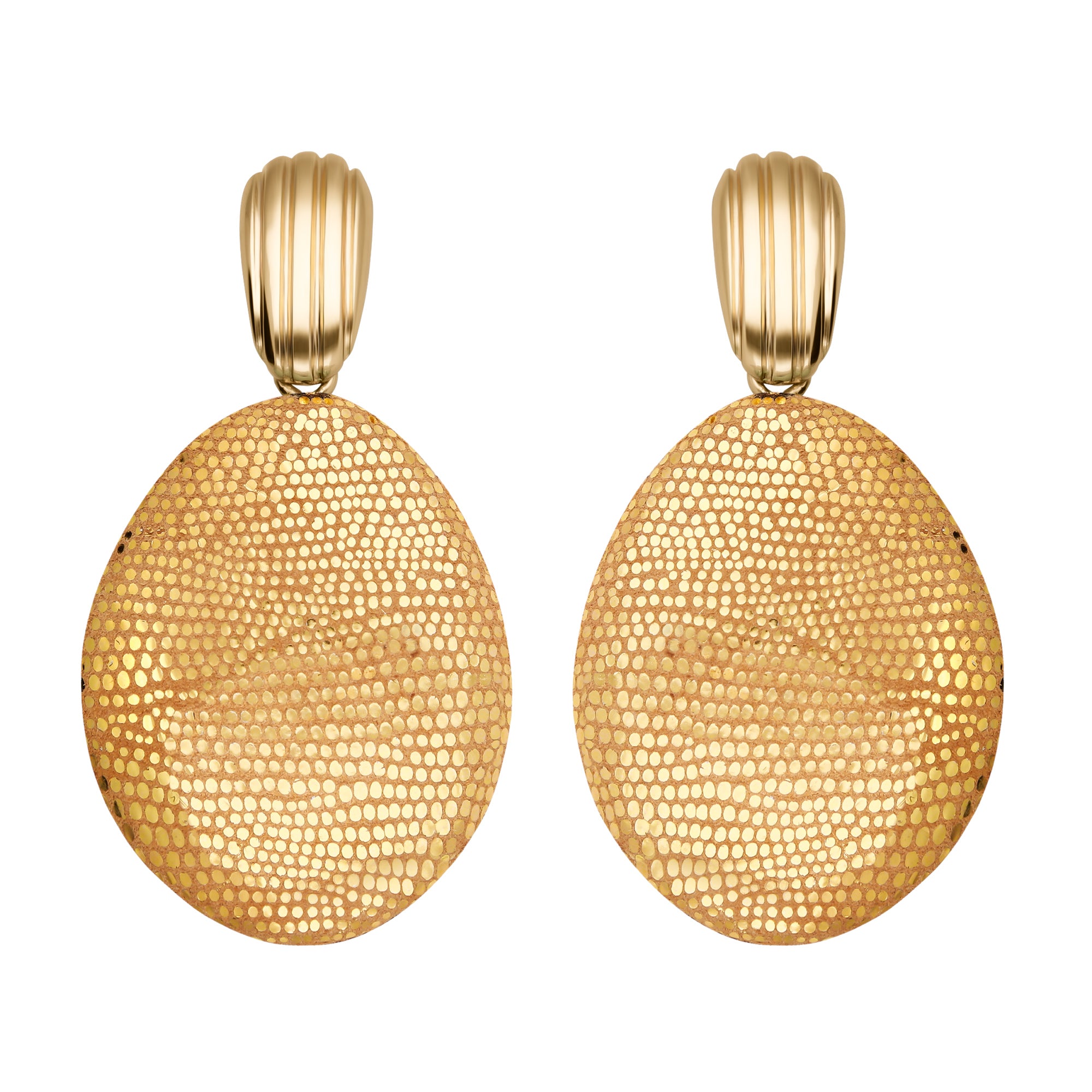 Boucles d'oreilles Paradis cuir doré