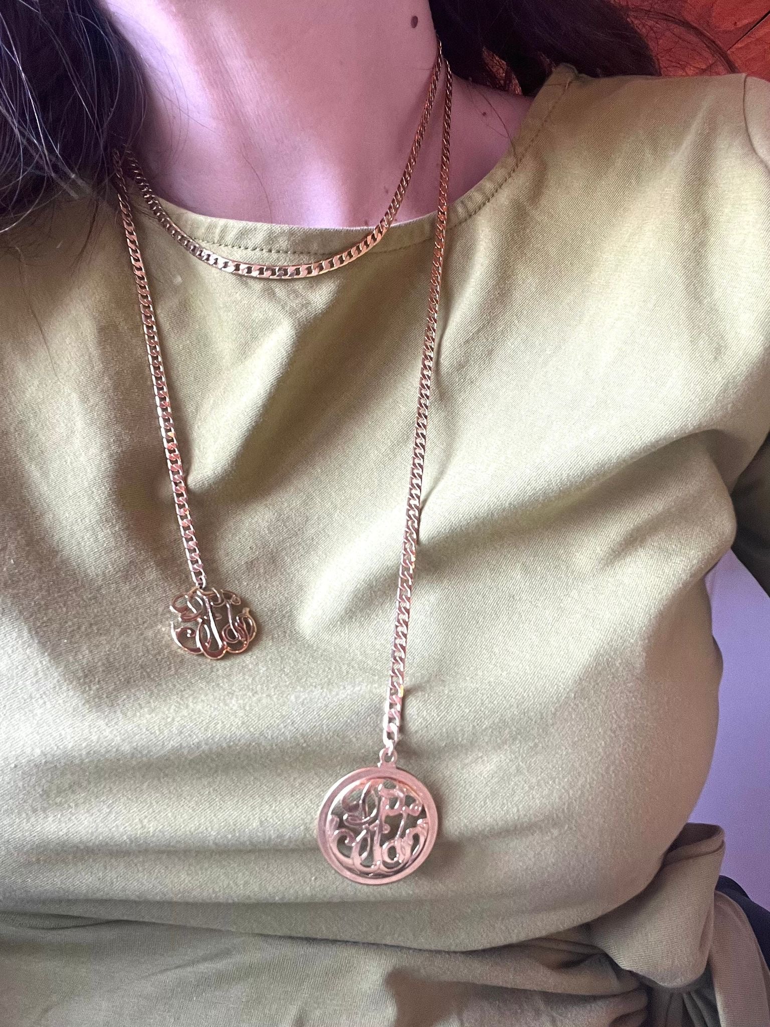 Collier chaine monogramme rond (im)parfait ❤️