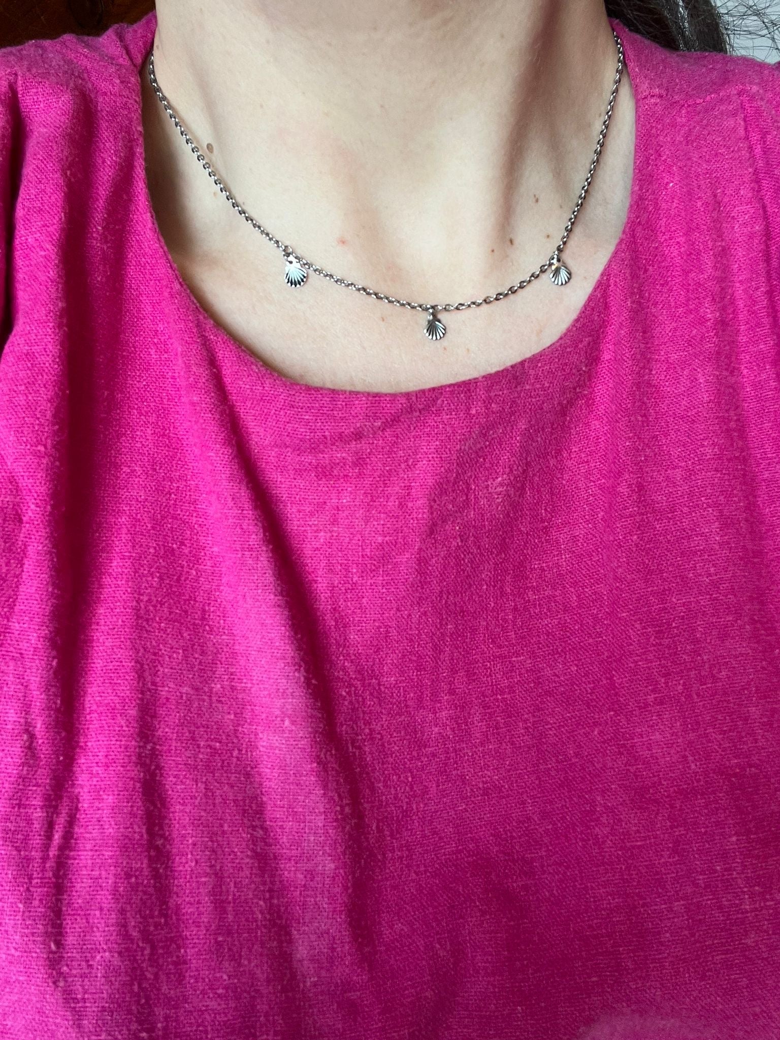 Collier fin mini coquillage Argent (im)parfait ❤️