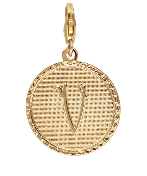 Médaille Monogramme - V / Plaqué or - Collier - Argelouse