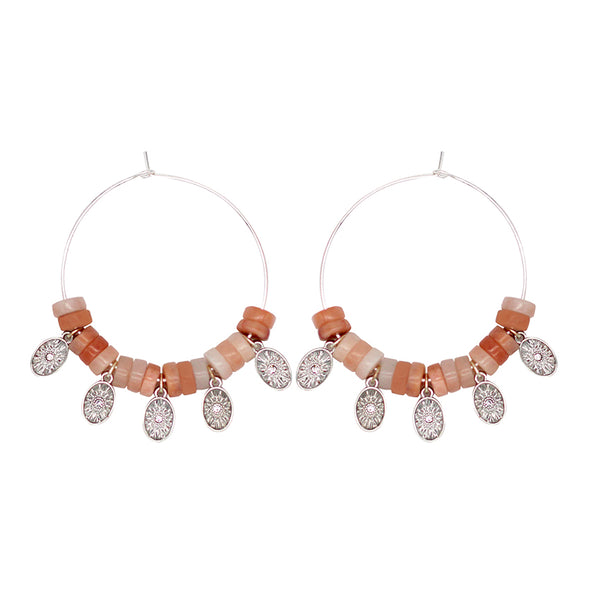 Boucles d’oreilles Guillemette - Argent / Pierre de lune 